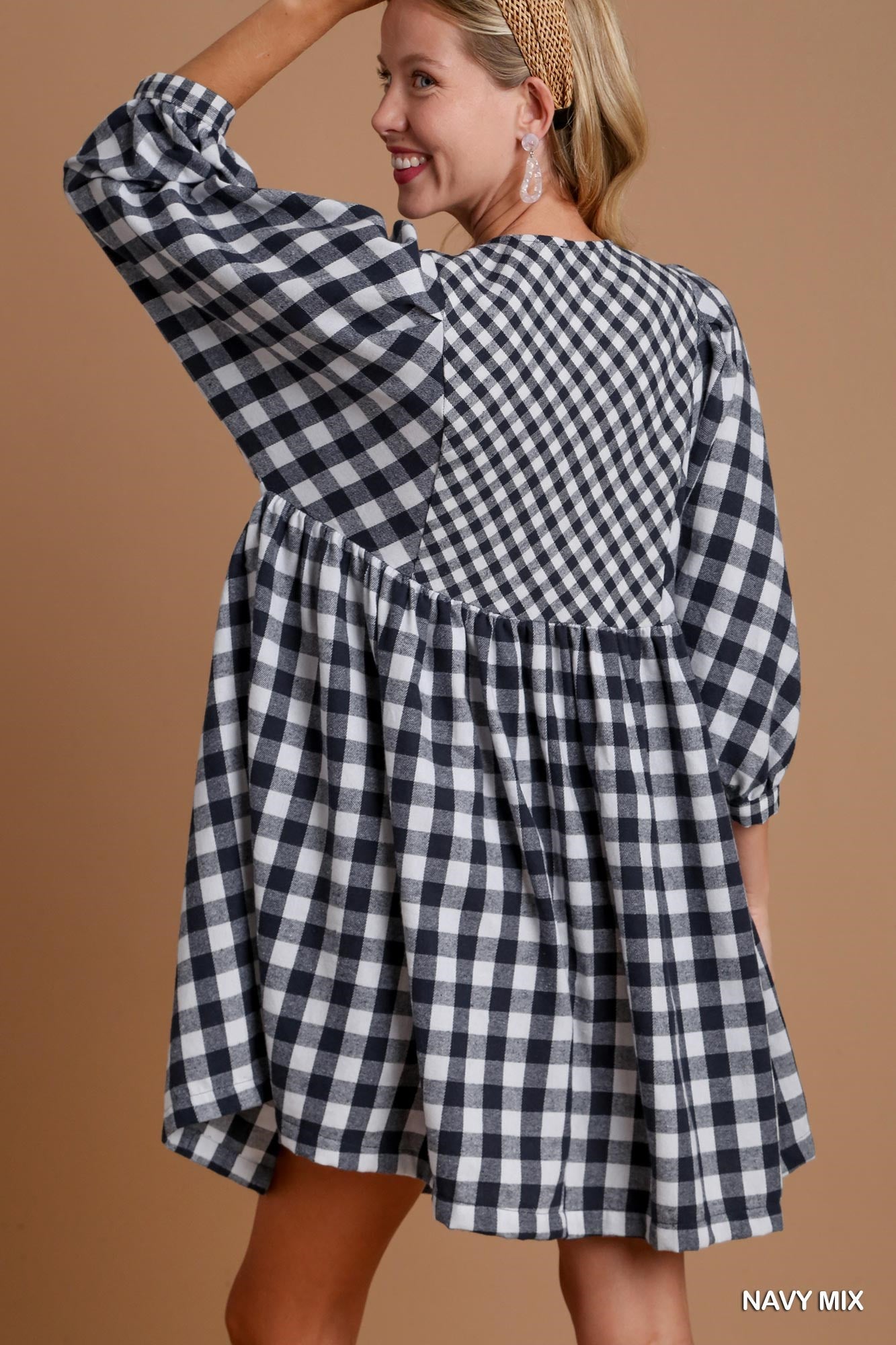 Holli Plaid Babydoll Mini Dress