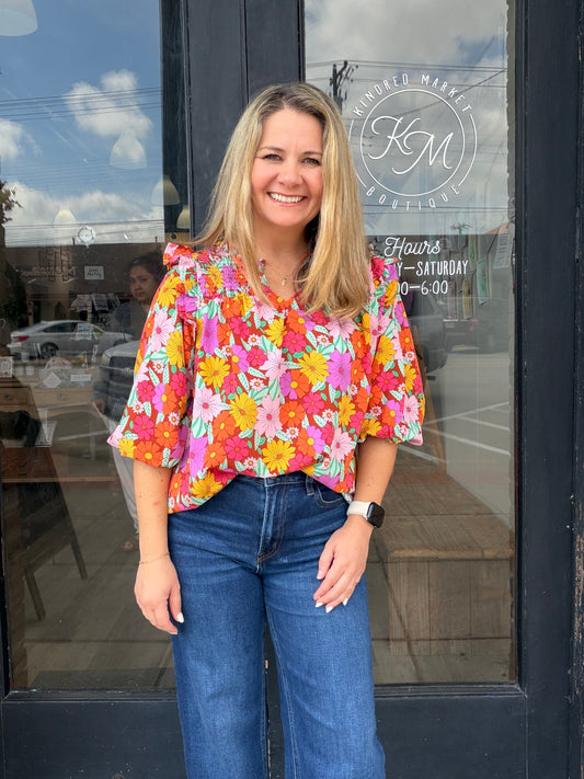 Eryka Multicolor flower print