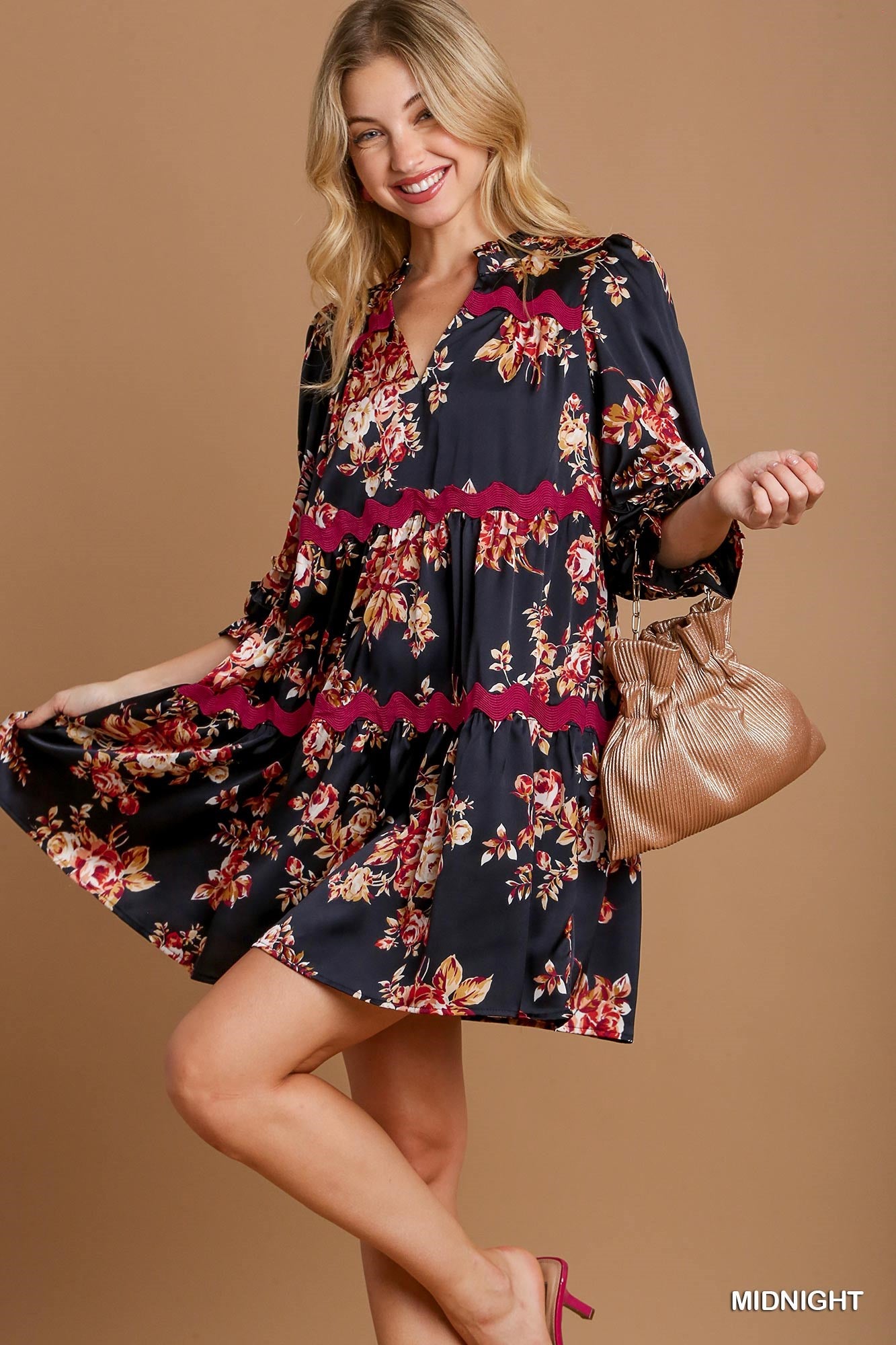 Katie Midnight Floral Mini Dress
