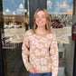 Denver Taupe Sweater with Pink Flowers