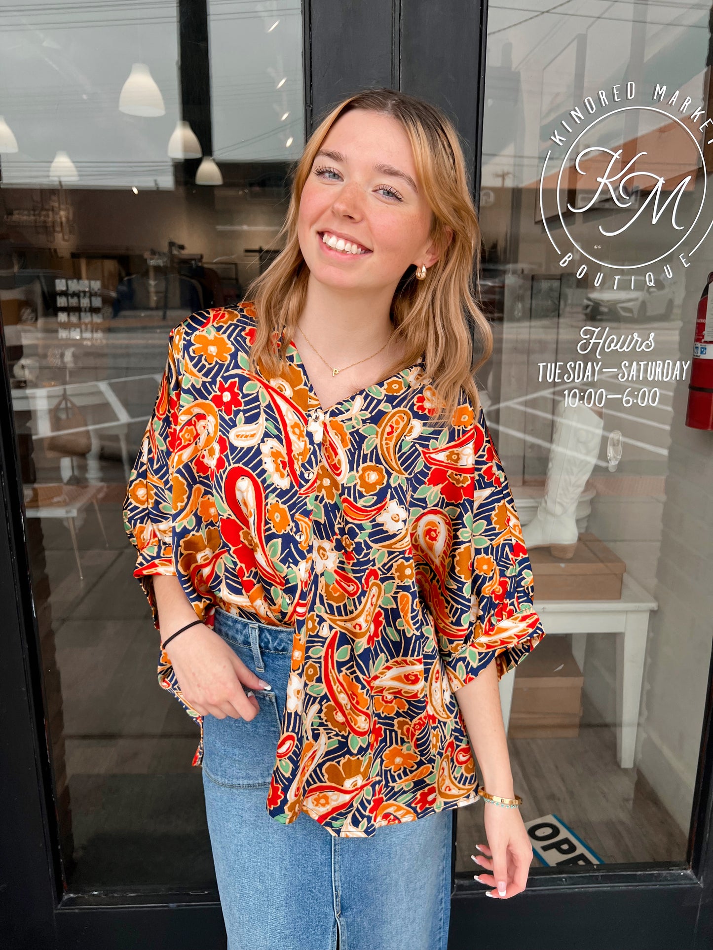 Gemma Clay Floral Blouse