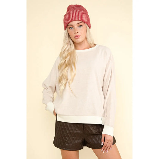 Eleanor Oatmeal Plus Oversized Crewneck