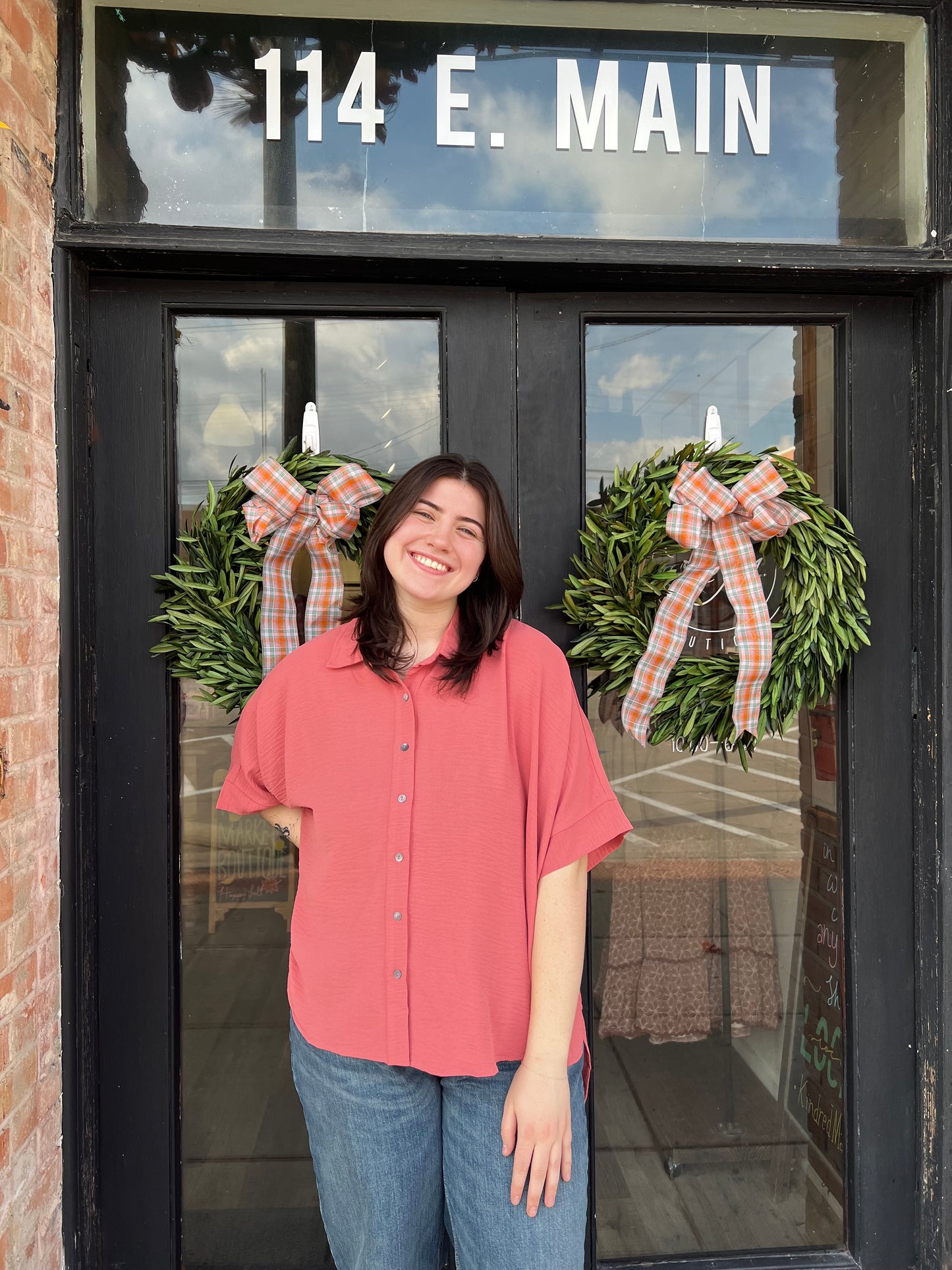 Lily Terracotta Button Down