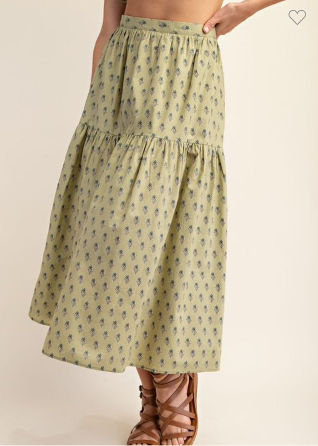 Ruth Flower Print Midi Skirt