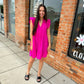 Tessa Hot Pink Tiered Mini Dress