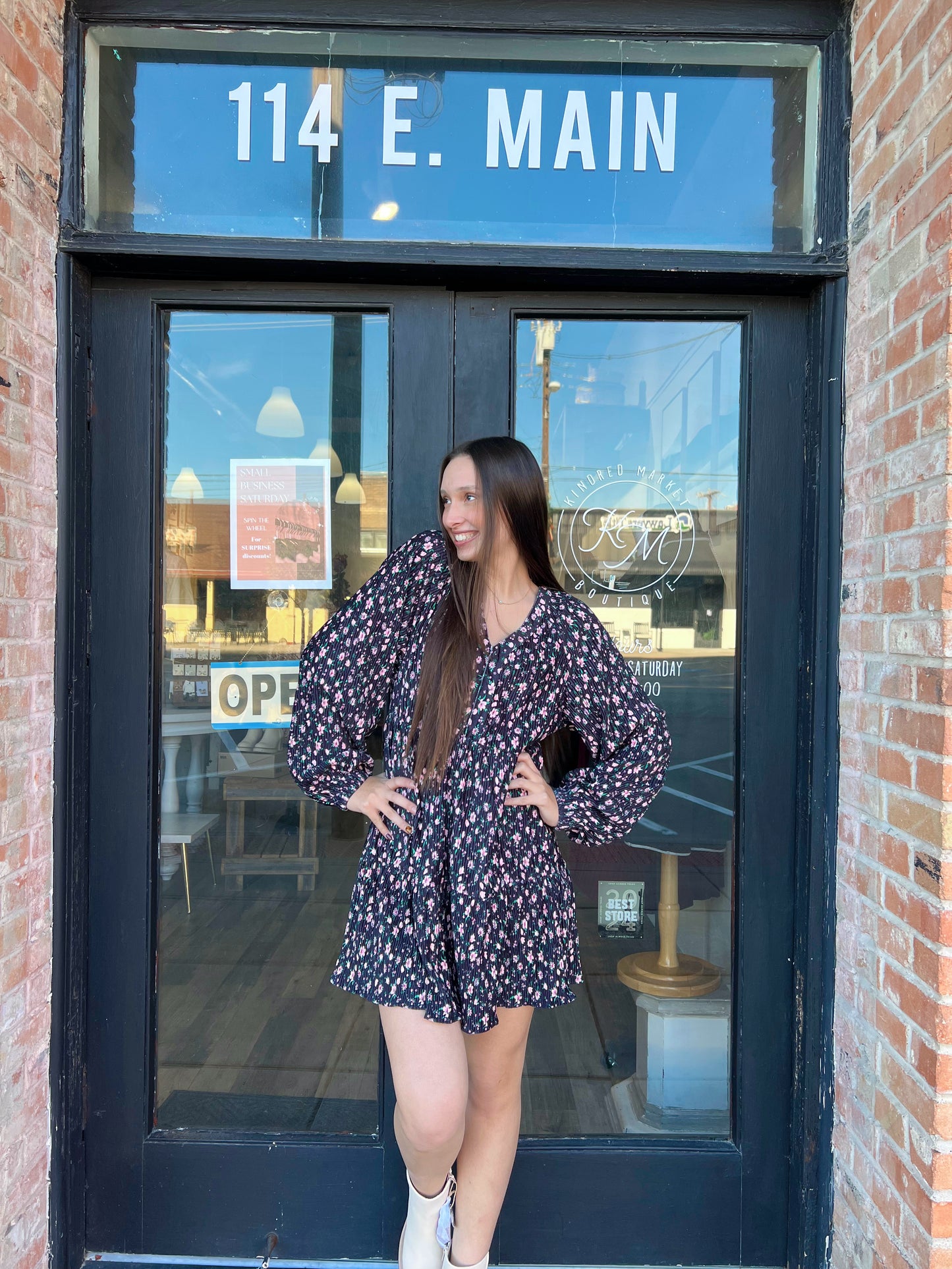 Gianna Flower Print Mini Dress