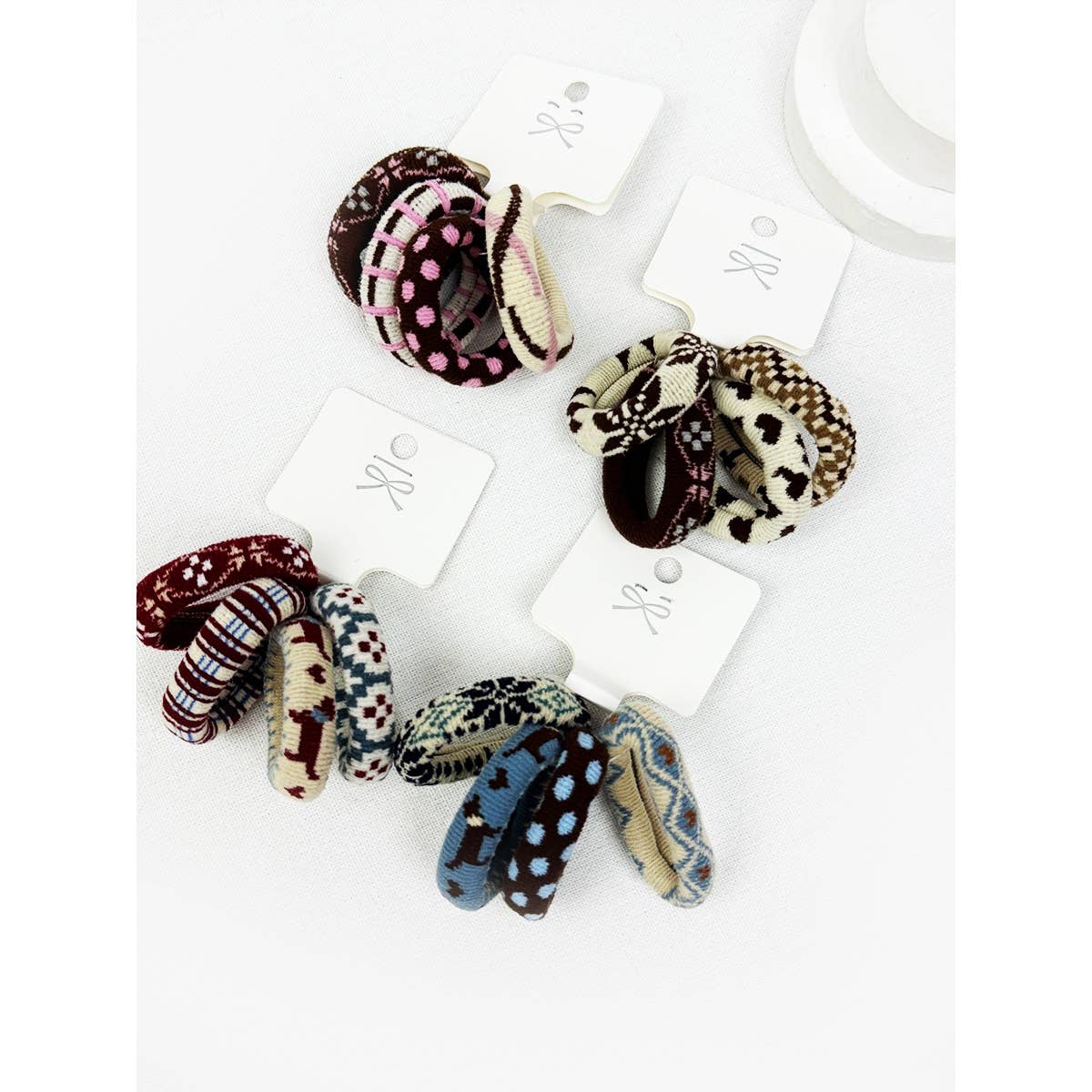 Assorted Designs of Rolled Hair Tie Set