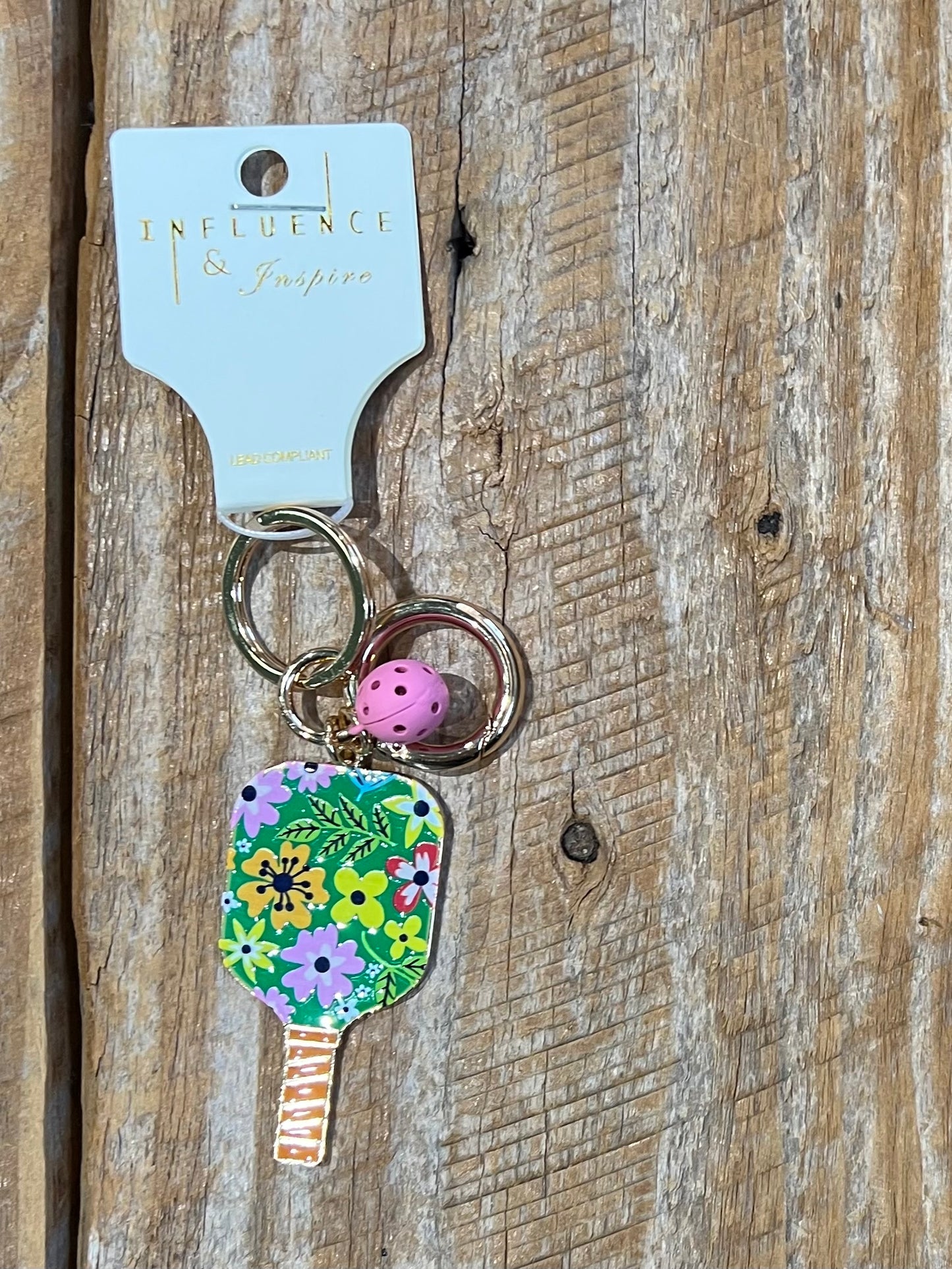 Gold Pickleball Paddle Key Chains