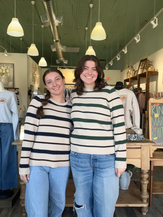 Paisley Stripe Ribbed Sweater