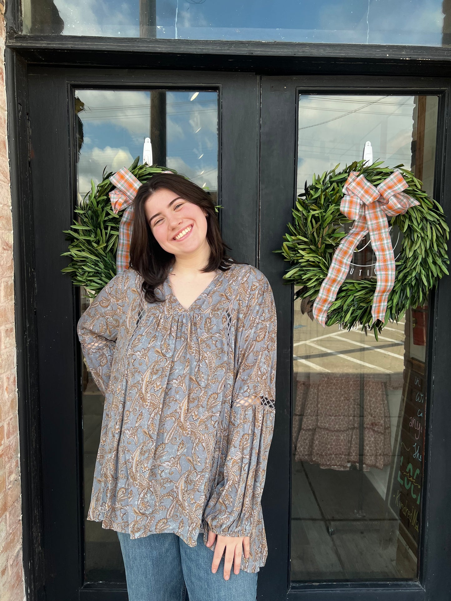 Marlene Plus Dusty Gray Blouse