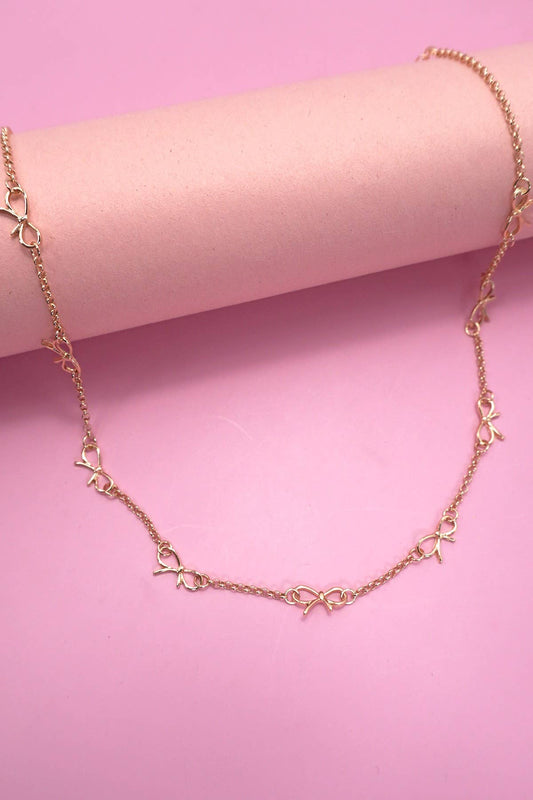 Gold Bow Chain Necklace