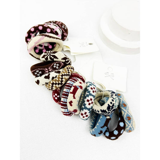 Assorted Designs of Rolled Hair Tie Set