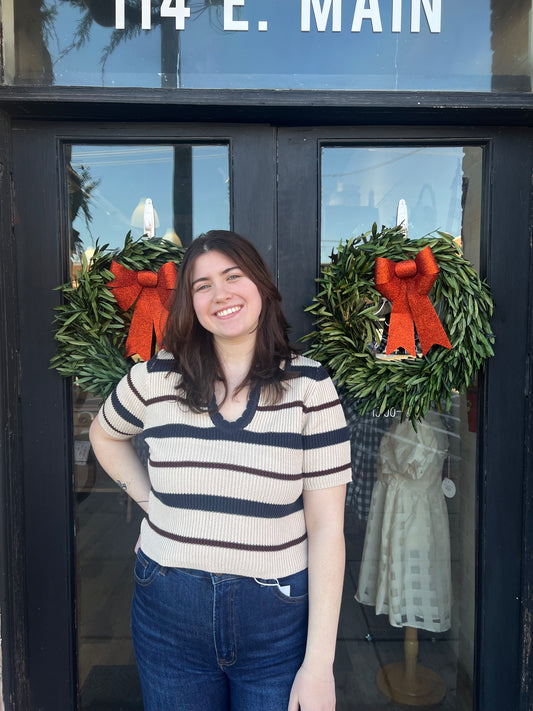 Maci Navy Striped Polo