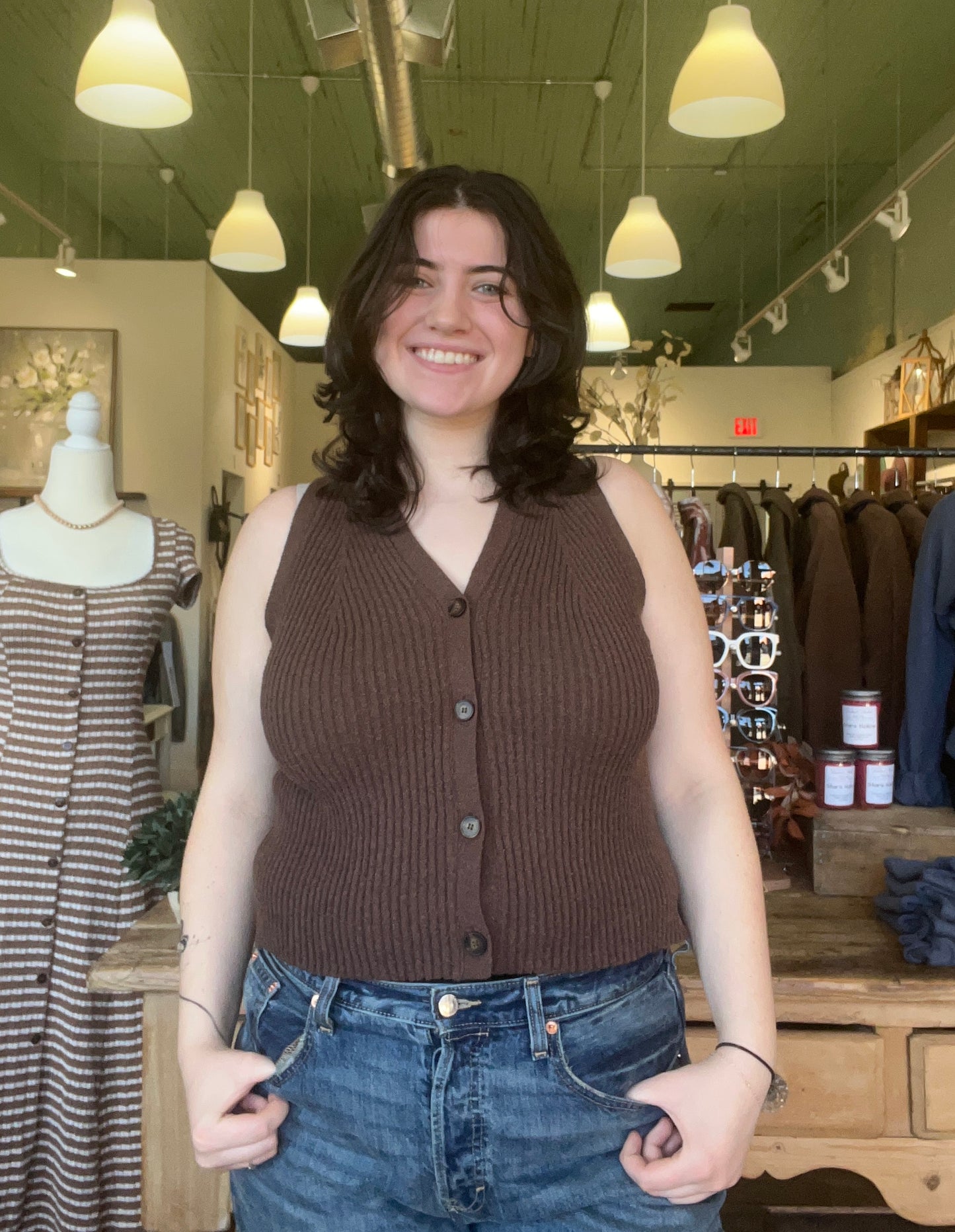 Tammy Button Up Sweater Vest