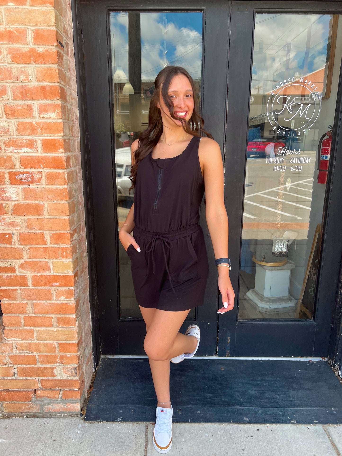 Nicole Black Butter Sleeveless Romper Dress