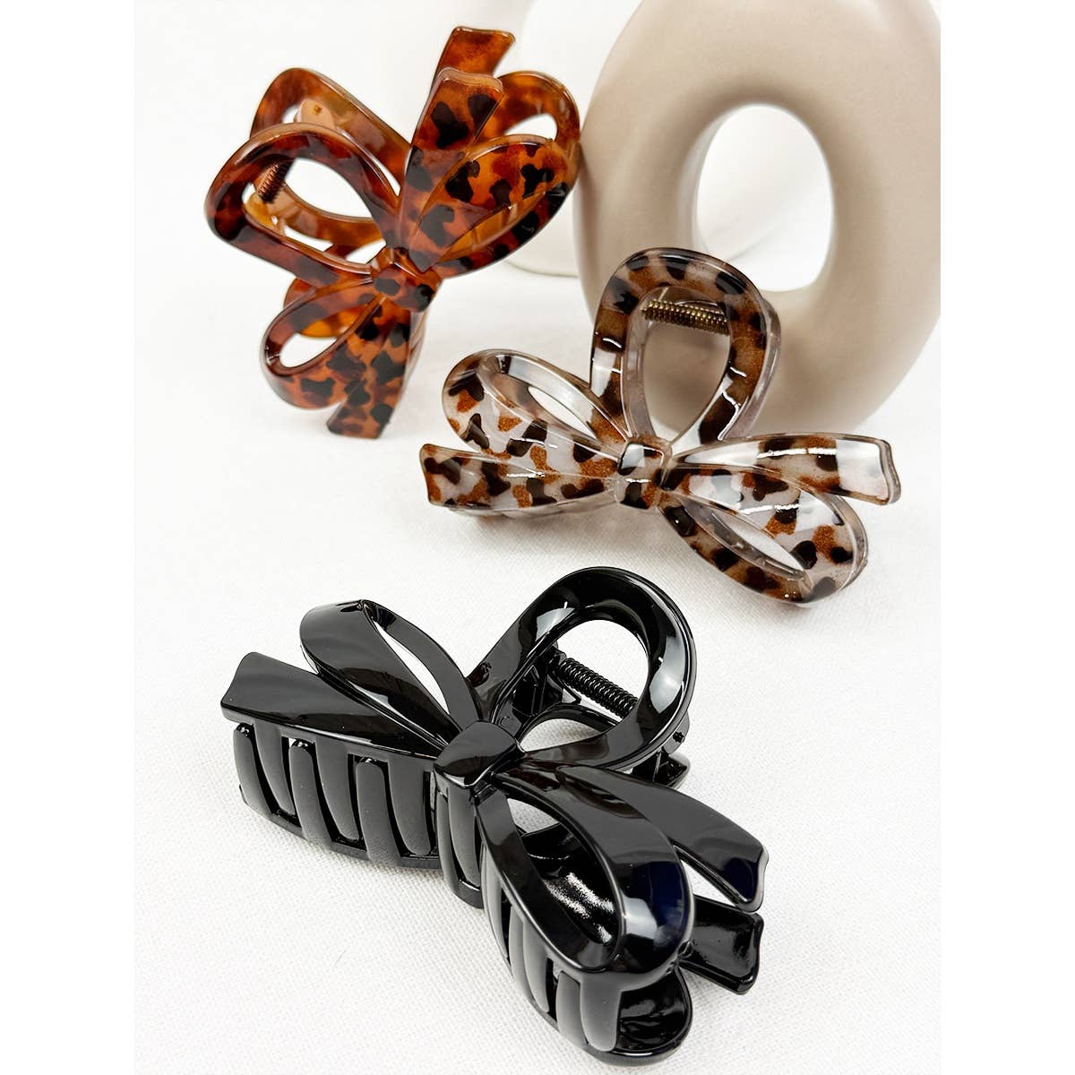 Leopard Print Bow Hair Claw