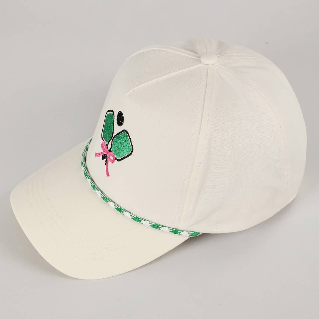 Pickleball Pad Ball Ribbon Embroidery Trucker Hat