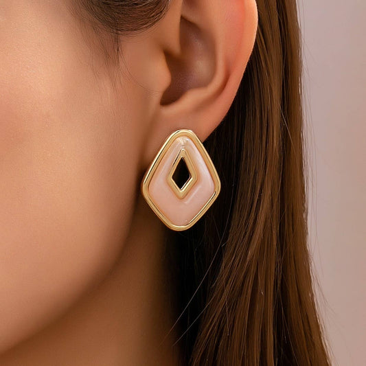 Enamel Geometric Stud Earrings Set | 80E61641