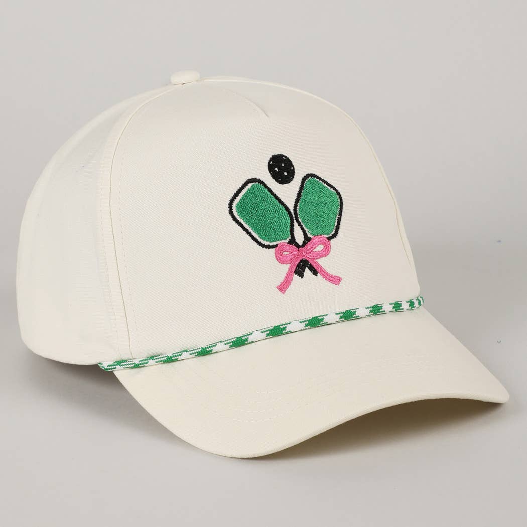 Pickleball Pad Ball Ribbon Embroidery Trucker Hat