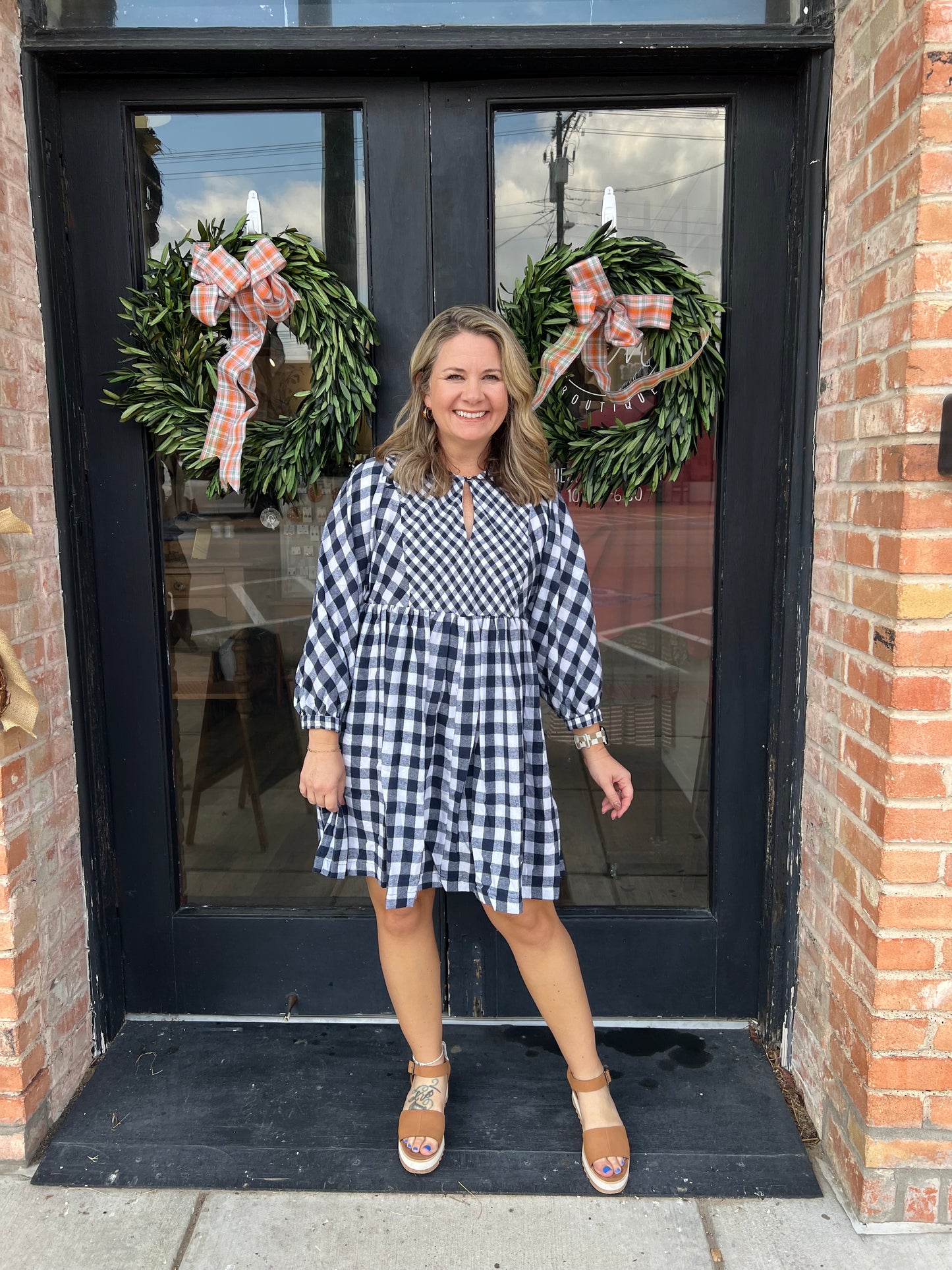 Holli Plaid Babydoll Mini Dress