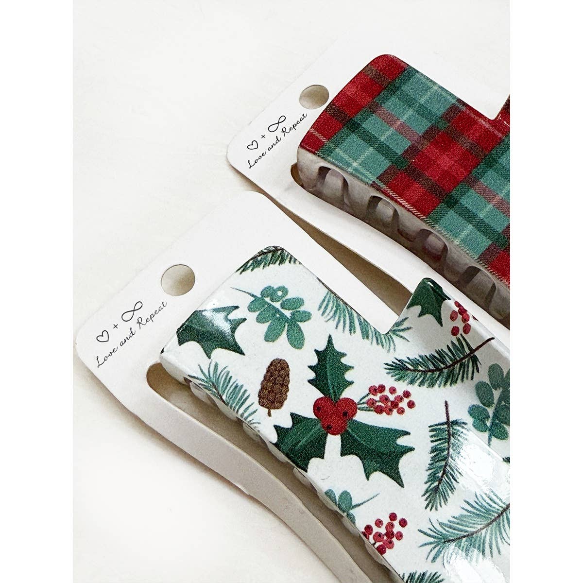 Christmas Vintage Design Rectangle Hair Claw