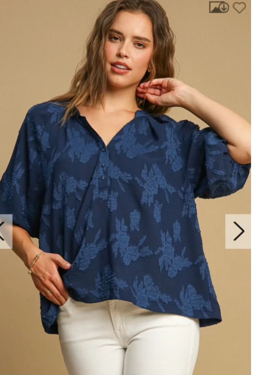 Brianna Navy Floral Blouse