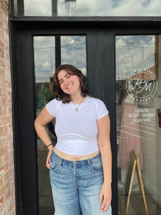 Diana White Baby Tee