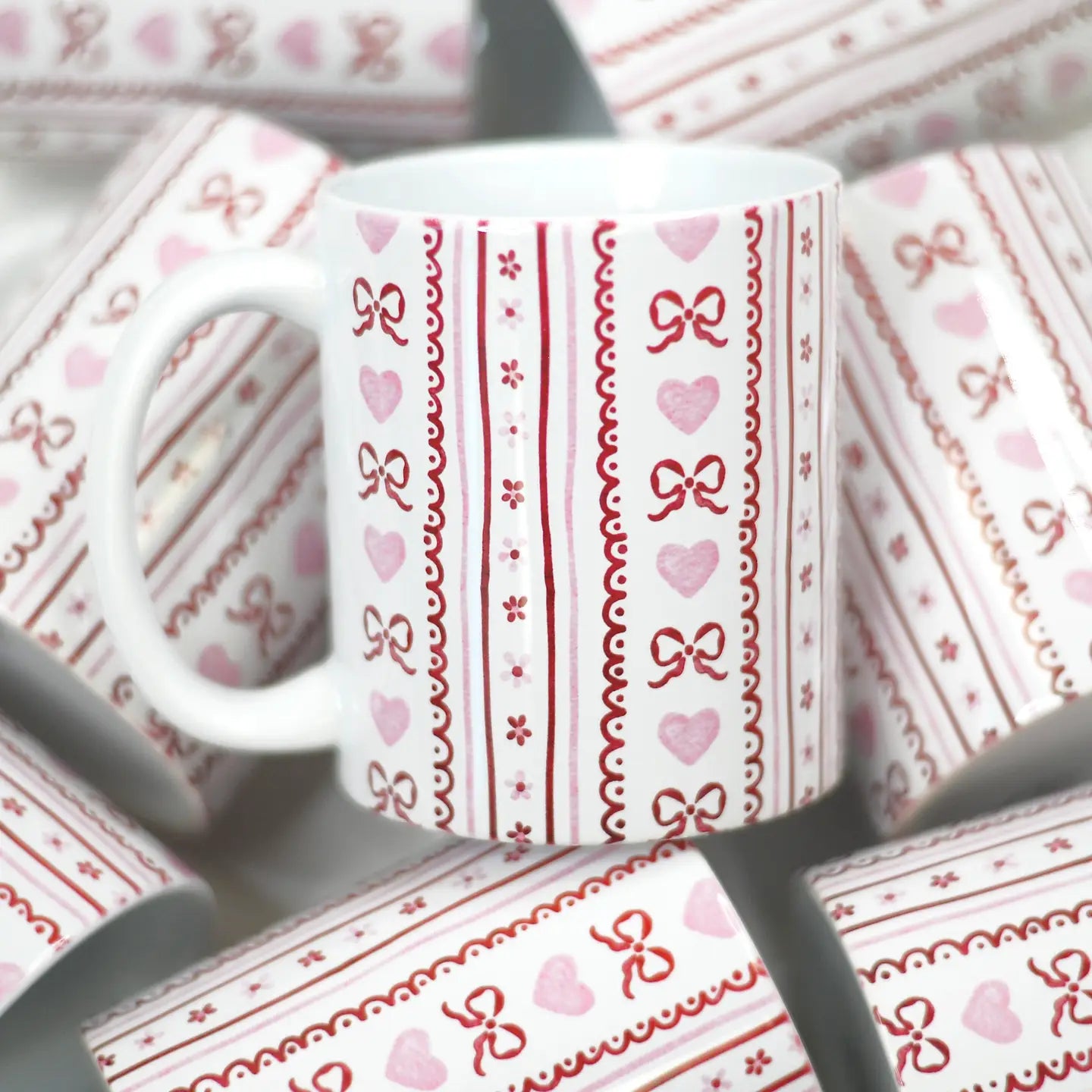 Valentine's Ceramic Mug Pink Red