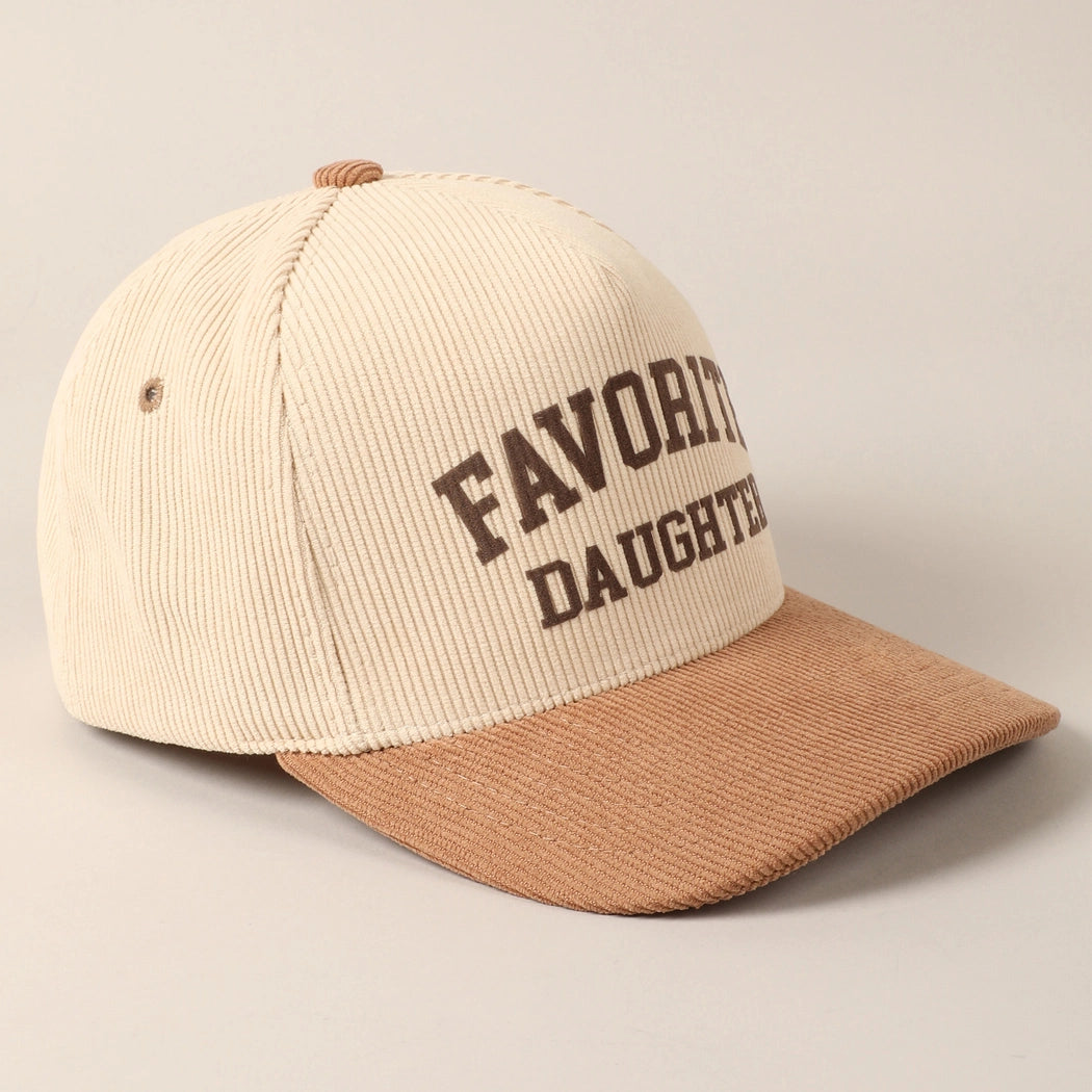 Favorite Daughter Two-Tone Corduroy Baseball Cap