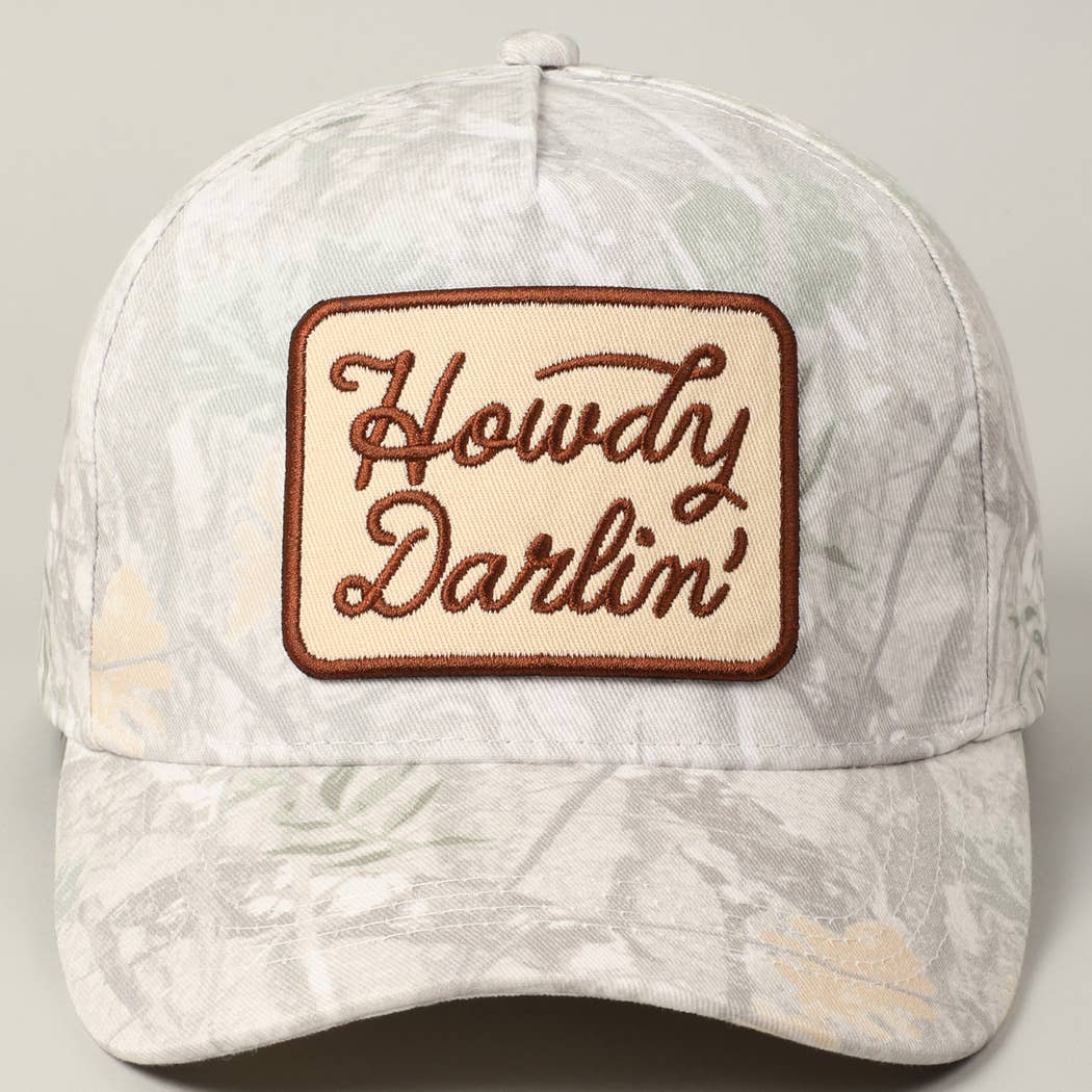 Howdy Darlin' Embroidery Patch Camo Trucker Hat