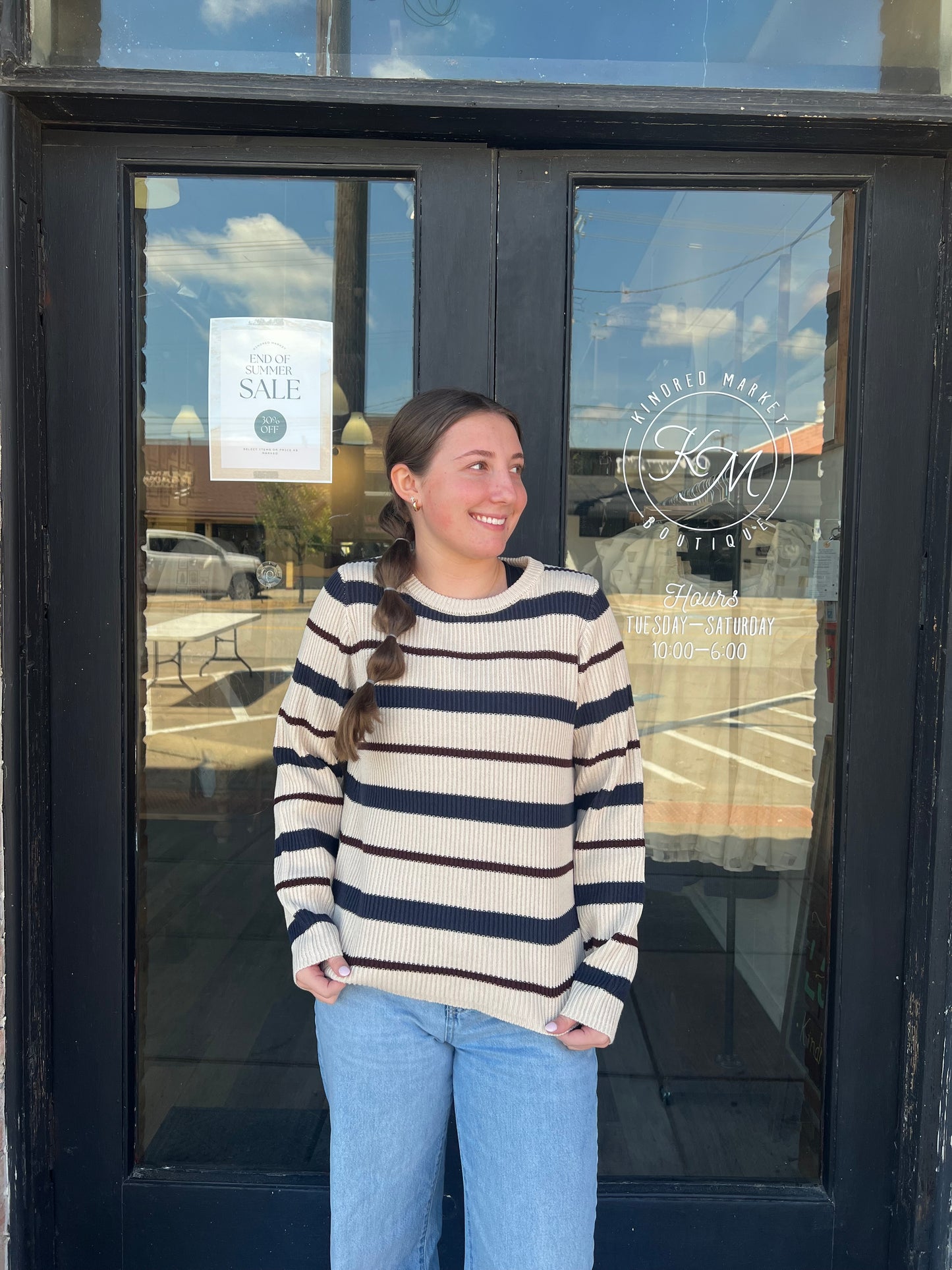 Paisley Stripe Ribbed Sweater