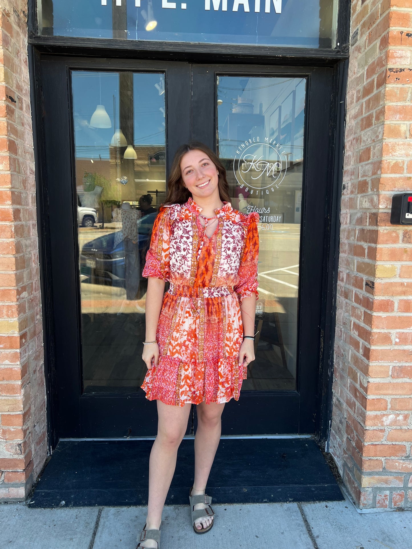 Kelly Rust Patterned Mini Dress