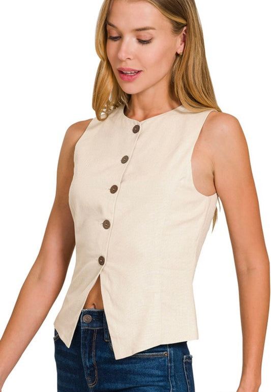 Delanie Button Up Vest