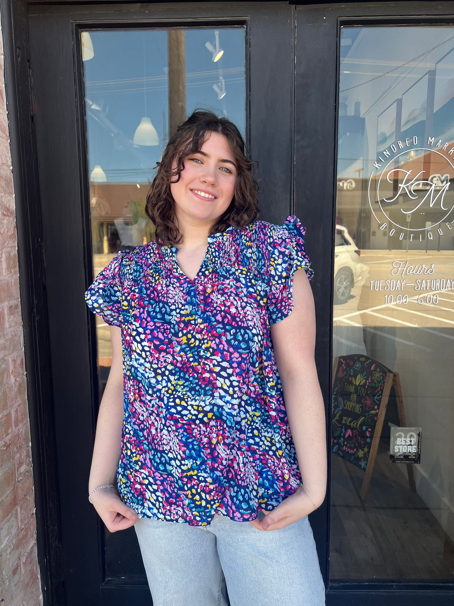 Amiee Flutter Sleeve Plus Top