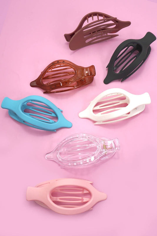 OVAL LAY DOWN FLAT HAIR CLAW CLIPS