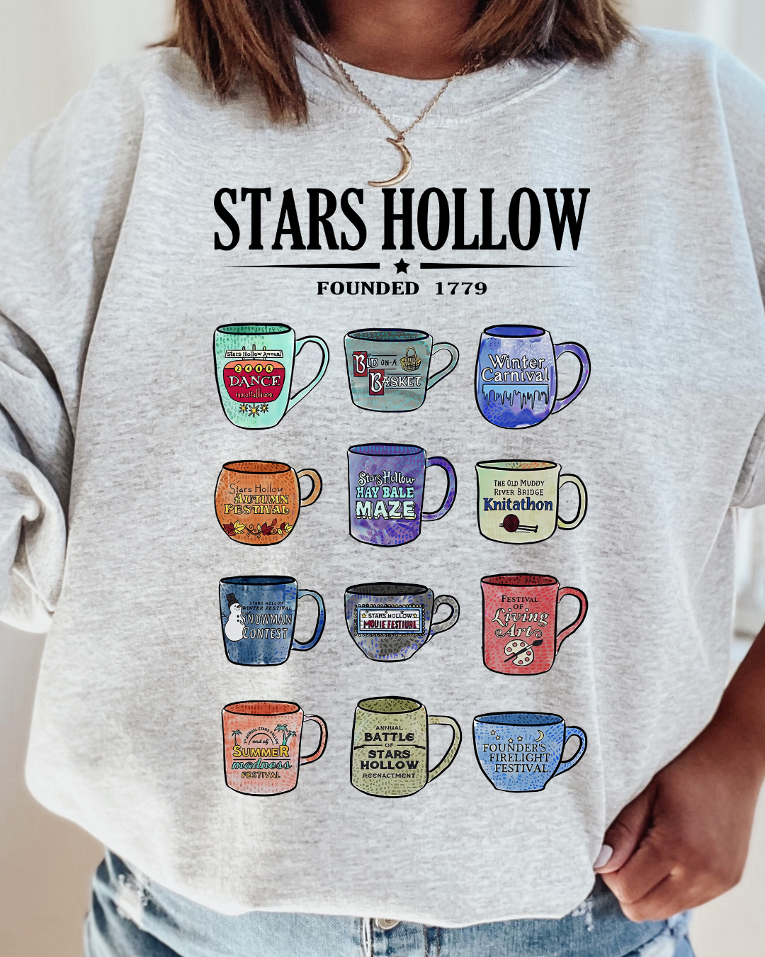 Stars Hallow Coffee Cups Gilmore Girls Adult Graphic Sweatshirt