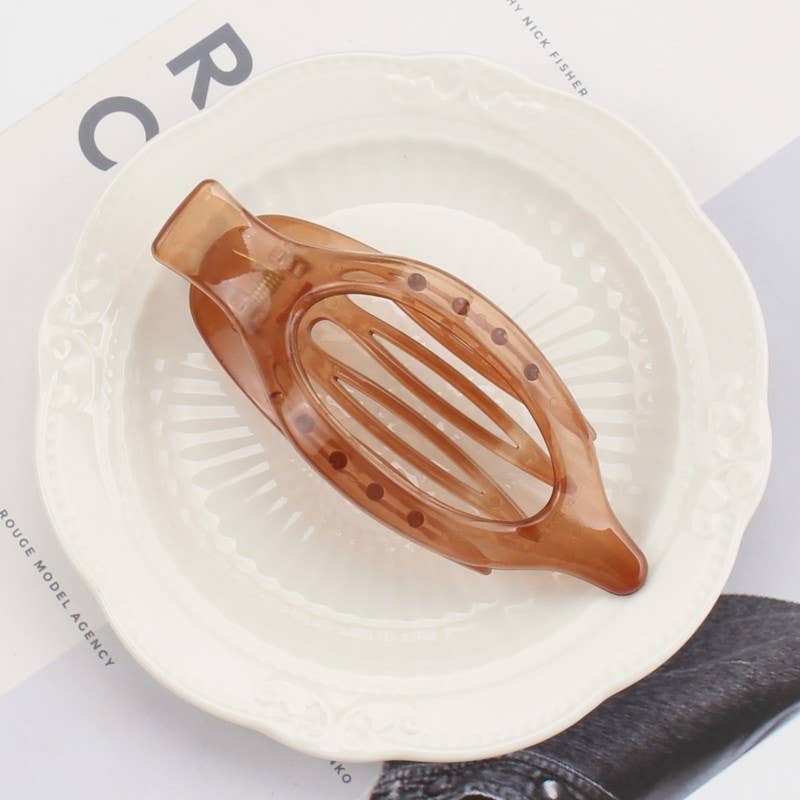 OVAL LAY DOWN FLAT HAIR CLAW CLIPS
