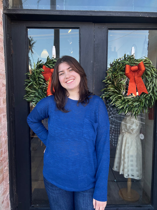 Kaitlyn Navy Long Sleeve Shirt