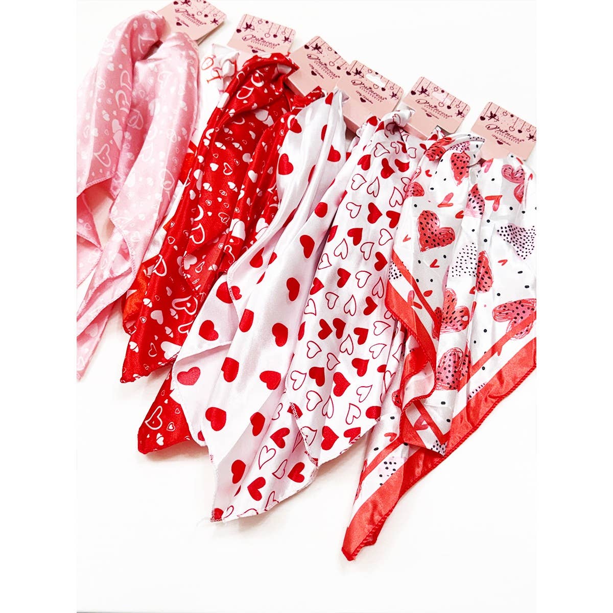 Multiuse Heart Print Satin Scarf