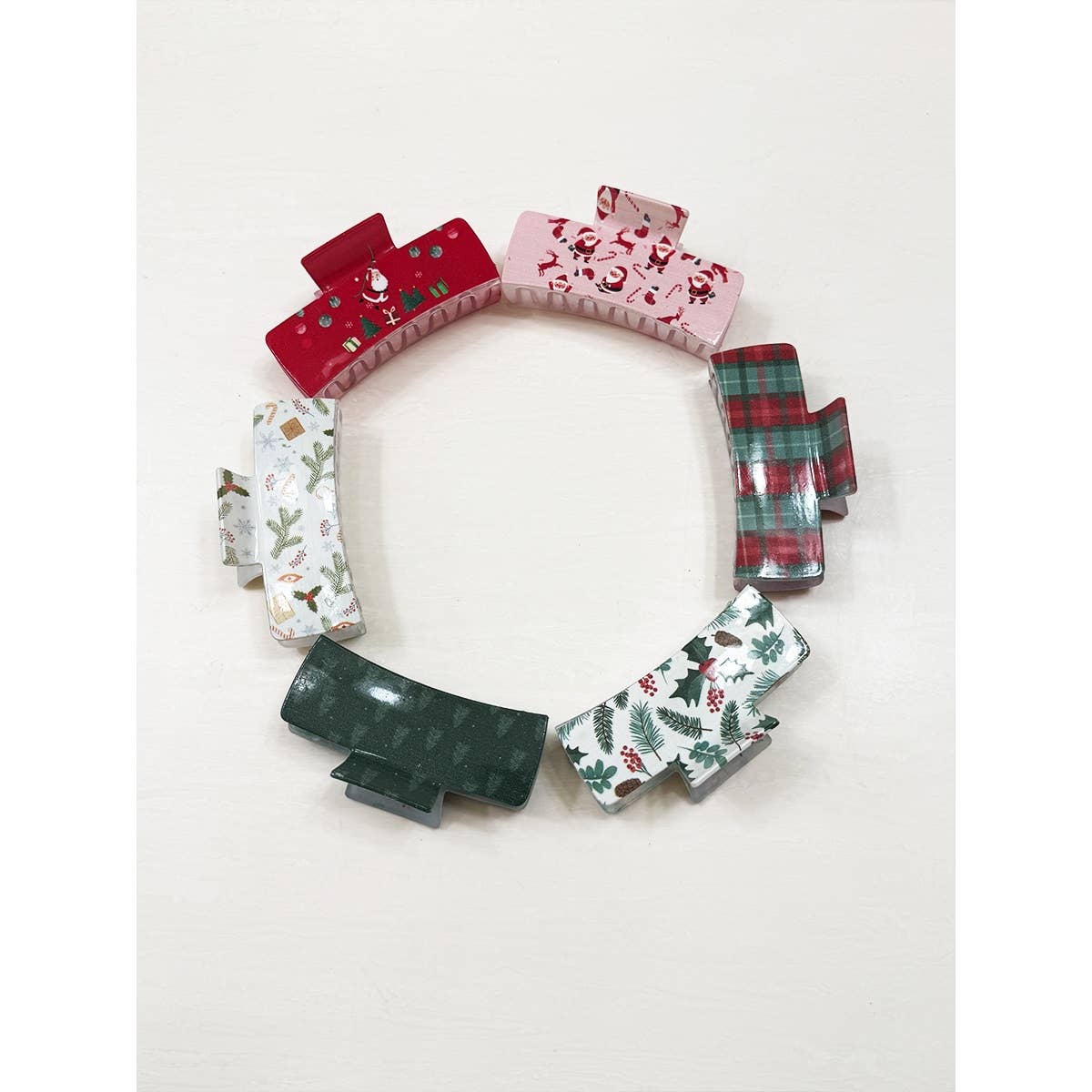 Christmas Vintage Design Rectangle Hair Claw