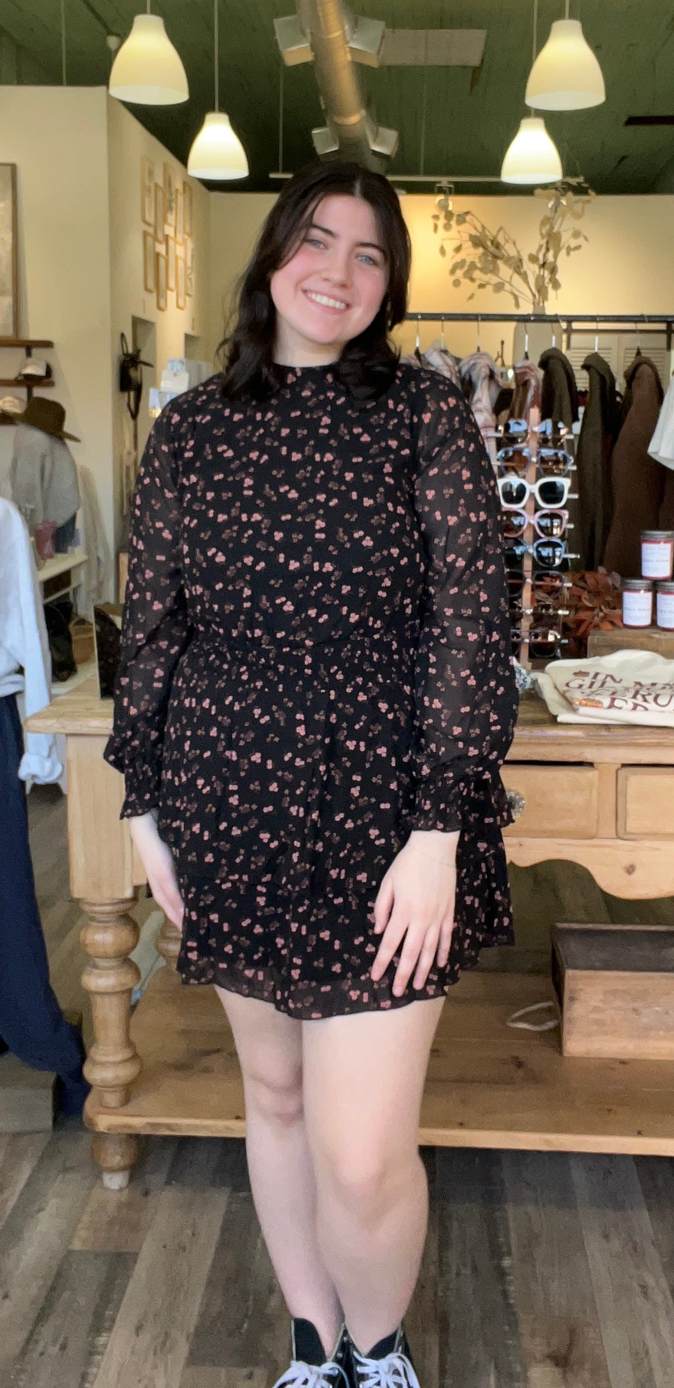 Anna High Neck Ruffle Mini Dress