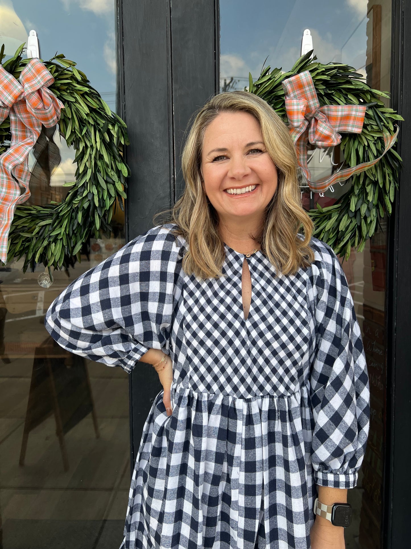 Holli Plaid Babydoll Mini Dress