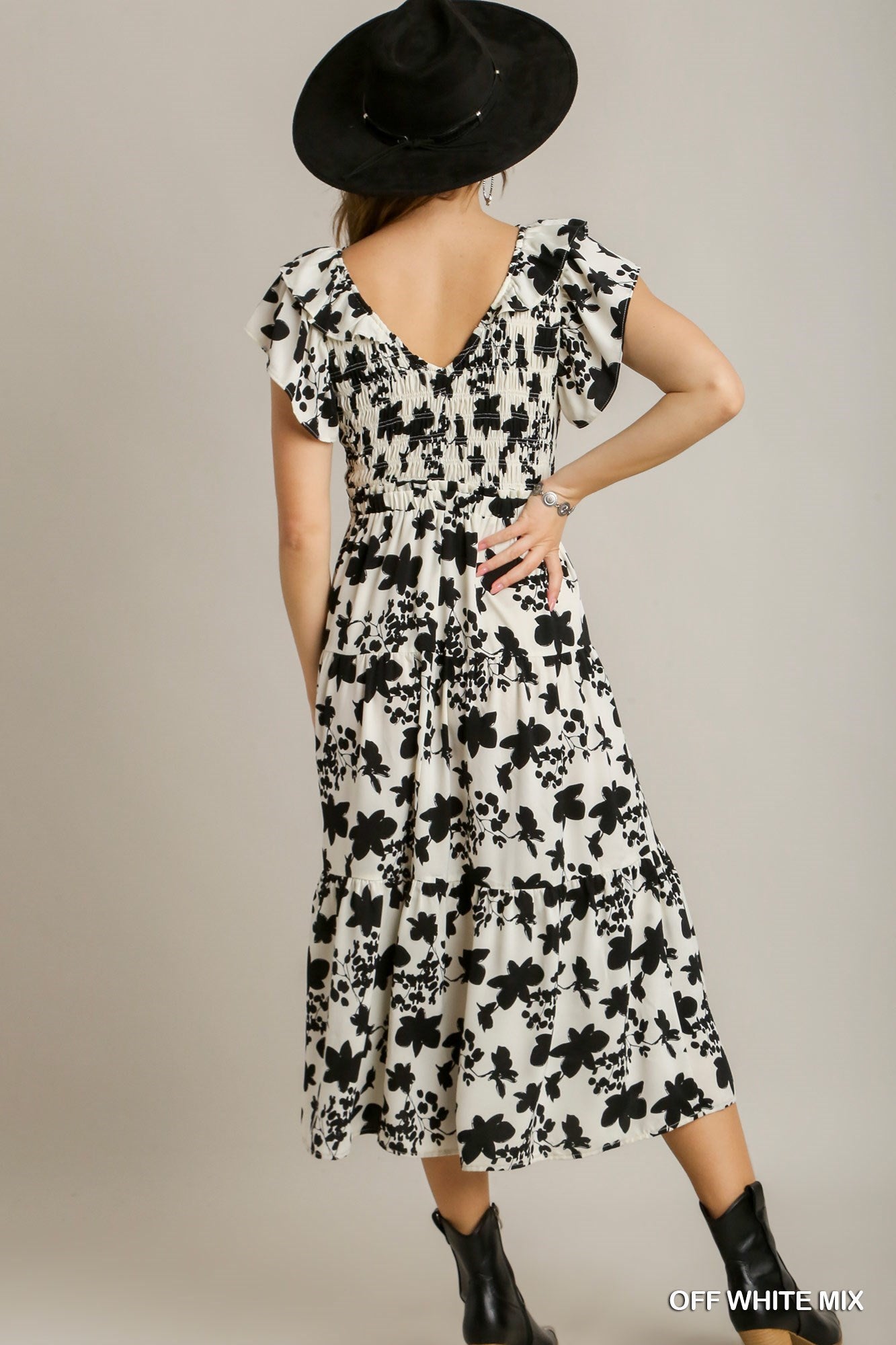 Annabeth Off White Floral Maxi Dress
