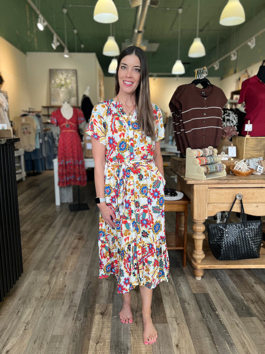 Angela Multicolor Floral Maxi Dress