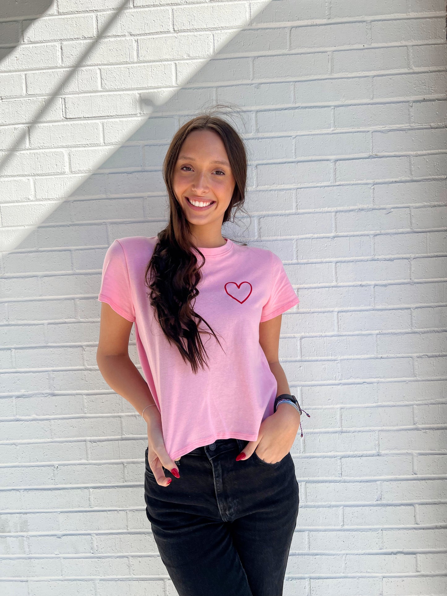 Harper heart crop tee