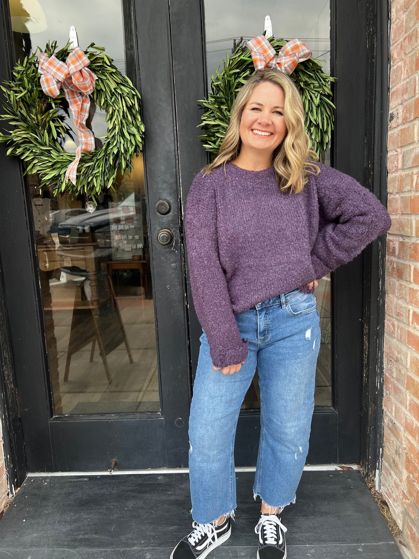 Brinlee Plum Knit Sweater