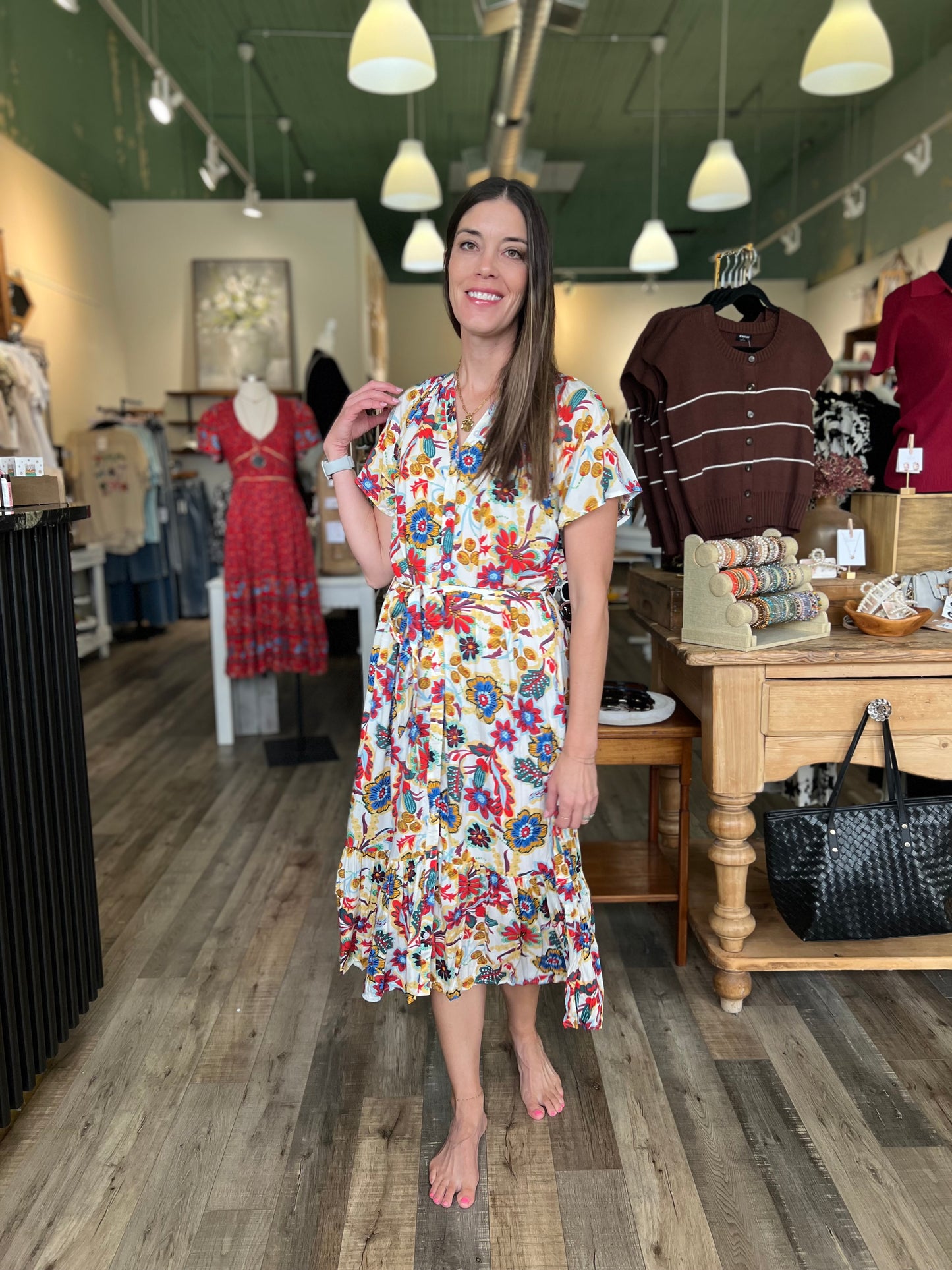 Angela Multicolor Floral Maxi Dress