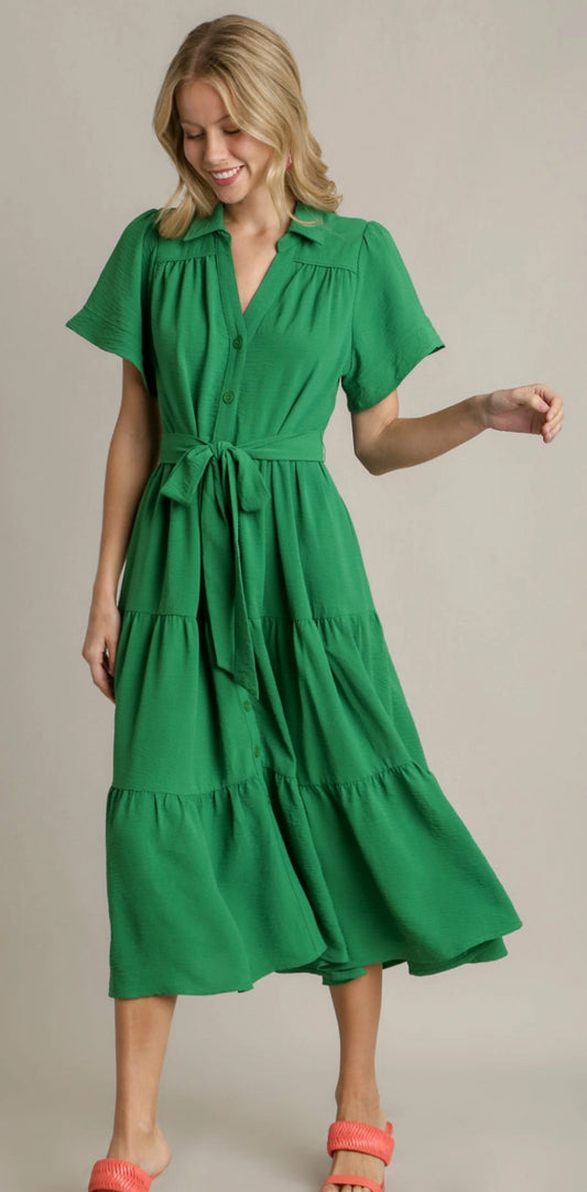 Florence Button Up Tiered Maxi Dress