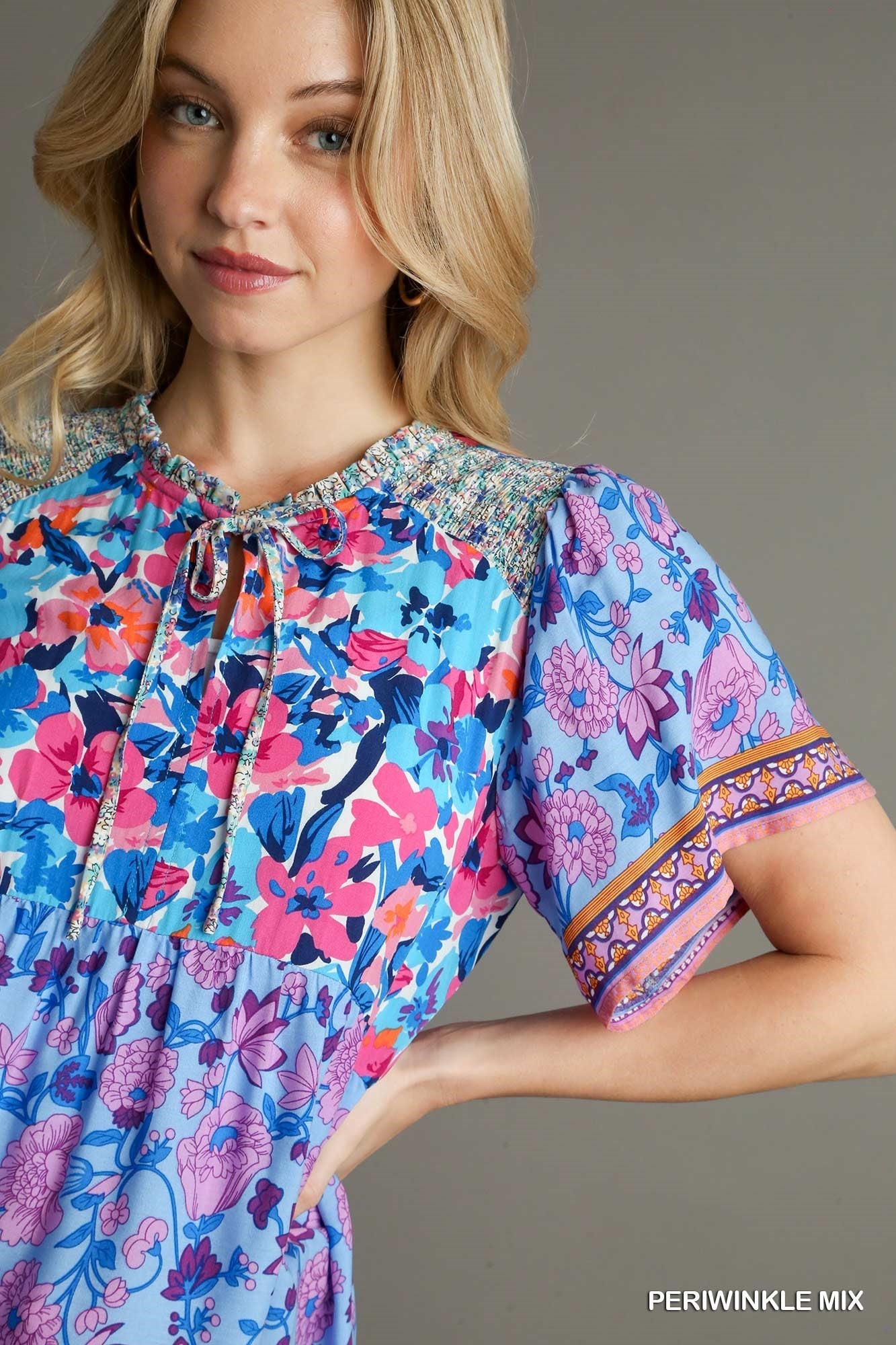 Josie Mixed Periwinkle Floral Top