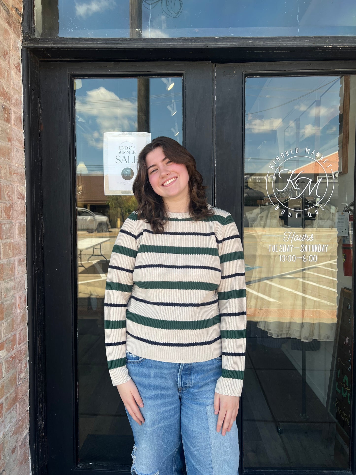 Paisley Stripe Ribbed Sweater
